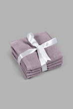 Load image into Gallery viewer, Redtag-Lavender-Textured-Cotton-Face-Towel-Set-(4-Piece)-Face-Towels-Home-Bathroom-
