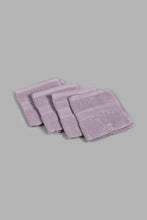 Load image into Gallery viewer, Redtag-Lavender-Textured-Cotton-Face-Towel-Set-(4-Piece)-Face-Towels-Home-Bathroom-
