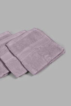 Load image into Gallery viewer, Redtag-Lavender-Textured-Cotton-Face-Towel-Set-(4-Piece)-Face-Towels-Home-Bathroom-
