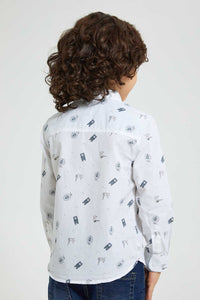 Redtag-White-Aop-Printed-Shirts-Boys-Shirts,-Colour:White,-Deals:B2G1,-Filter:Boys-(2-to-8-Yrs),-New-In,-New-In-BOY,-Non-Sale,-Section:Kidswear,-TBL,-W21A-Boys-2 to 8 Years