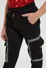 Black Cargo Reflective Jog Pant