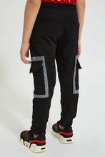 Load image into Gallery viewer, Black Cargo Reflective Jog Pant
