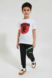 Black Neon Zip Jog Pant