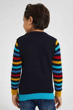 تنزيل الصورة على معرض الصور، Redtag-Navy-Monester-Tour-Jacquard-Pullover-Boys-Pullovers,-Colour:Navy,-Filter:Boys-(2-to-8-Yrs),-New-In,-New-In-BOY,-Non-Sale,-Section:Kidswear,-W21B-Boys-
