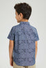 Redtag-Olive-Print-Short-Sleeve-Shirt-Boys-Shirts,-Colour:Olive,-Filter:Boys-(2-to-8-Yrs),-New-In,-New-In-BOY,-Non-Sale,-S22B,-Section:Kidswear-Boys-2 to 8 Years