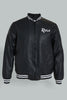 Redtag-Black-Bomber-Jacket-With-Signature-Logo-Jackets-Men's-