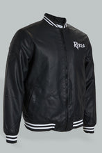Load image into Gallery viewer, Redtag-Black-Bomber-Jacket-With-Signature-Logo-Jackets-Men&#39;s-
