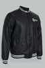 Redtag-Black-Bomber-Jacket-With-Signature-Logo-Jackets-Men's-