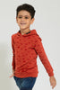 Orange Printed Hoodie