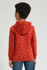 Orange Printed Hoodie