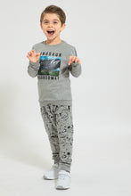 Load image into Gallery viewer, Grey Dinosaur Printed Sweatshirt
