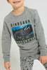 Grey Dinosaur Printed Sweatshirt