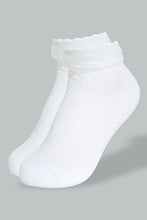 Load image into Gallery viewer, Redtag-White-1Pk-Jacquard-Socks-365,-Colour:White,-Filter:Girls-(2-to-8-Yrs),-Girls-Socks,-IMP,-New-In,-New-In-GIR,-Non-Sale,-Section:Kidswear-Girls-2 to 8 Years
