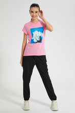Load image into Gallery viewer, Redtag-Lt-Pink-Graphic-T-Shirt-Cropped-Tops-Senior-Girls-9 to 14 Years
