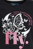 Redtag-Black-Graphic-T-Shirt-Cropped-Tops-Senior-Girls-9 to 14 Years