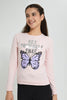 Redtag-Pink-Slogan-Foll-Print-Basic-Sweatshirt-Sweatshirts-Senior-Girls-9 to 14 Years