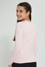 Load image into Gallery viewer, Redtag-Pink-Slogan-Foll-Print-Basic-Sweatshirt-Sweatshirts-Senior-Girls-9 to 14 Years
