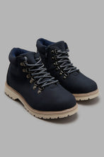 Load image into Gallery viewer, Redtag-Navy-Plain-Derby-Boots-BSR-Boots,-Character,-Colour:Navy,-Filter:Boys-Footwear-(5-to-14-Yrs),-New-In,-New-In-BSR-FOO,-Non-Sale,-W21B-Senior-Boys-5 to 14 Years
