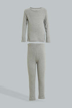 Load image into Gallery viewer, Redtag-Grey-Marl-Thermal-Set-Thermals-Boys-2 to 8 Years
