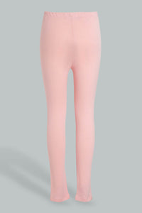 Redtag-Pink-Jacquard-Legging-Leggings-Senior-Girls-9 to 14 Years