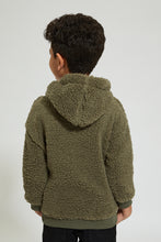 Load image into Gallery viewer, Redtag-Olive-Coral-Fleece-Hoodie-Sweatshirts-Boys-2 to 8 Years
