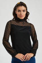 Load image into Gallery viewer, Black Sleeve Detail Top
