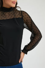 Load image into Gallery viewer, Black Sleeve Detail Top
