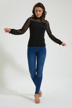 Load image into Gallery viewer, Black Sleeve Detail Top
