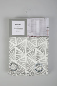 Grey Geometric Curtain With Lining (1-Piece)