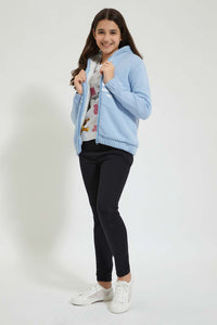 Redtag-Lt-Blue-Hooded-Zipthru-Cardigan-W/Sherpa-Lining-Colour:Blue,-EHW,-Filter:Senior-Girls-(9-to-14-Yrs),-GSR-Cardigans,-New-In,-New-In-GSR,-Non-Sale,-Section:Kidswear,-W21B-Senior-Girls-9 to 14 Years