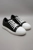 Black Quilted Lace-Up Sneaker