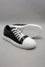 Load image into Gallery viewer, Black Quilted Lace-Up Sneaker
