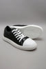 Black Quilted Lace-Up Sneaker