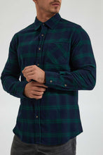 تنزيل الصورة على معرض الصور، Redtag-Blue/Green-Check-Shirt-Colour:Blue,-Filter:Men&#39;s-Clothing,-Men-Shirts,-New-In,-New-In-Men,-Non-Sale,-Section:Men,-TBL,-W21B-Men&#39;s-
