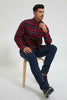 Redtag-Red/Green-Check-Shirt-Colour:Red,-Filter:Men's-Clothing,-Men-Shirts,-New-In,-New-In-Men,-Non-Sale,-Section:Men,-TBL,-W21B-Men's-