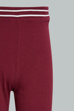 Load image into Gallery viewer, Redtag-Burgundy-Jacquard-Legging-With-Waistband-Leggings-Senior-Girls-9 to 14 Years
