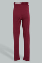 Load image into Gallery viewer, Redtag-Burgundy-Jacquard-Legging-With-Waistband-Leggings-Senior-Girls-9 to 14 Years
