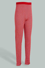 Load image into Gallery viewer, Redtag-Red-Plaid-Jacquard-Legging-With-Waistband-Leggings-Senior-Girls-9 to 14 Years
