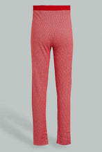 Load image into Gallery viewer, Redtag-Red-Plaid-Jacquard-Legging-With-Waistband-Leggings-Senior-Girls-9 to 14 Years
