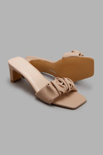 Load image into Gallery viewer, Redtag-Beige-Ruche-Mule-Colour:Beige,-Filter:Women&#39;s-Footwear,-New-In,-New-In-Women-FOO,-Non-Sale,-W21A,-Women-Casual-Sandals-Women&#39;s-
