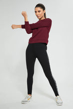 Load image into Gallery viewer, Redtag-Burgundy-Jacquard-Sweatshirt-Colour:Burgundy,-Deals:Bundle-Offer,-Filter:Women&#39;s-Clothing,-New-In,-New-In-Women,-Non-Sale,-Section:Women,-TBL,-W21B,-Women-Sweatshirts-Women&#39;s-

