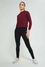 Load image into Gallery viewer, Redtag-Burgundy-Jacquard-Sweatshirt-Colour:Burgundy,-Deals:Bundle-Offer,-Filter:Women&#39;s-Clothing,-New-In,-New-In-Women,-Non-Sale,-Section:Women,-TBL,-W21B,-Women-Sweatshirts-Women&#39;s-

