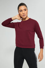 Load image into Gallery viewer, Redtag-Burgundy-Jacquard-Sweatshirt-Colour:Burgundy,-Deals:Bundle-Offer,-Filter:Women&#39;s-Clothing,-New-In,-New-In-Women,-Non-Sale,-Section:Women,-TBL,-W21B,-Women-Sweatshirts-Women&#39;s-
