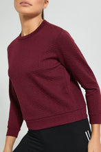 Load image into Gallery viewer, Redtag-Burgundy-Jacquard-Sweatshirt-Colour:Burgundy,-Deals:Bundle-Offer,-Filter:Women&#39;s-Clothing,-New-In,-New-In-Women,-Non-Sale,-Section:Women,-TBL,-W21B,-Women-Sweatshirts-Women&#39;s-
