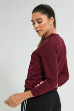 Load image into Gallery viewer, Redtag-Burgundy-Jacquard-Sweatshirt-Colour:Burgundy,-Deals:Bundle-Offer,-Filter:Women&#39;s-Clothing,-New-In,-New-In-Women,-Non-Sale,-Section:Women,-TBL,-W21B,-Women-Sweatshirts-Women&#39;s-

