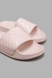 Redtag-Pink-Quilt-Upper-Slide-Character,-Colour:Pale-Pink,-Filter:Women's-Footwear,-New-In,-New-In-Women-FOO,-Non-Sale,-W21B,-Women-Flip-Flops-Women's-