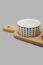 Load image into Gallery viewer, Redtag-White-Round-Serving-Bowl-With-Bamboo-Tray-(3-Piece)-Serving-Bowls-Home-Dining-
