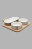 Redtag-Assorted-Round-Serving-Bowl-With-Bamboo-Tray-(4-Piece)-Serving-Bowls-Home-Dining-