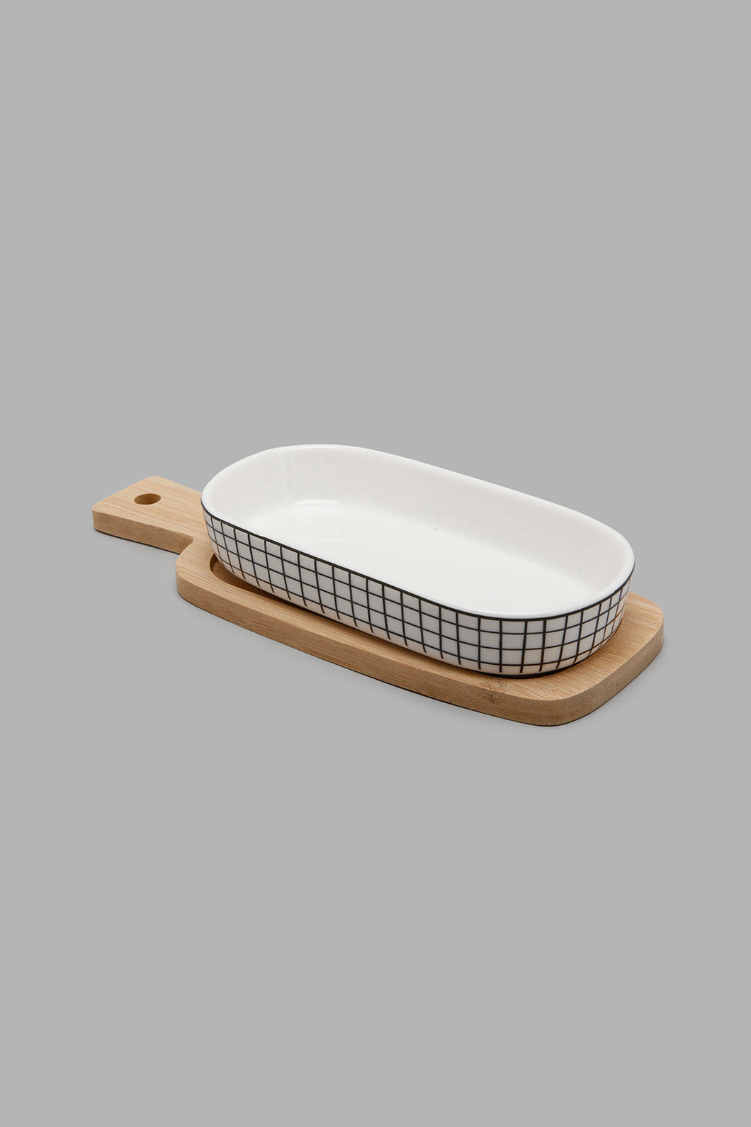 Redtag-Assorted-Oval-Serving-Bowl-With-Bamboo-Tray-(2-Piece)-Serving-Bowls-Home-Dining-