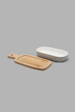 Load image into Gallery viewer, Redtag-Assorted-Oval-Serving-Bowl-With-Bamboo-Tray-(2-Piece)-Serving-Bowls-Home-Dining-
